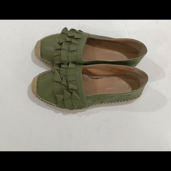 Anthropologie green leather spadrilles size 37 - Picture 3 of 5